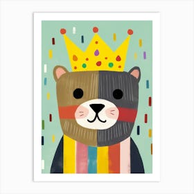 Little Otter 4 Wearing A Crown Art Print