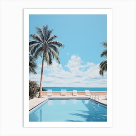 Pool With Palm Trees Art Print