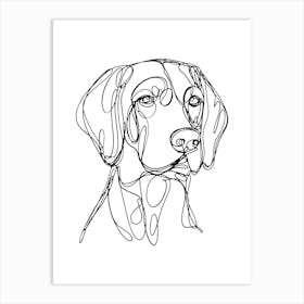 Dog hand drawing line art monoline minimalist illustration Poster