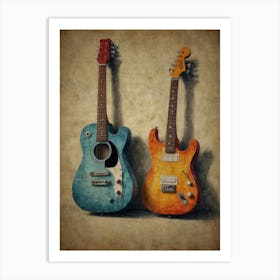 Two Electric Guitars Art Print