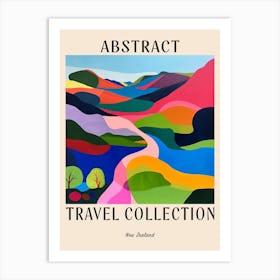 Abstract Travel Collection Poster New Zealand 6 Art Print