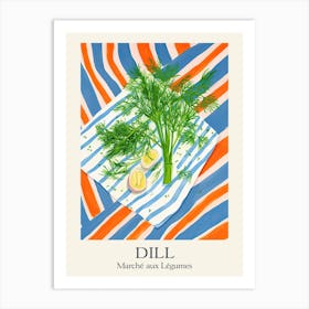 Marche Aux Legumes Dill Summer Illustration 6 Art Print