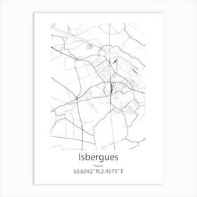 Isbergues,France Minimalist Map Art Print