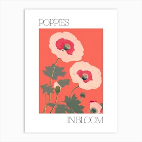 Poppies In Bloom Flowers Bold Illustration 2 Art Print
