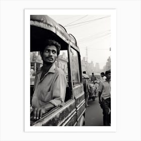 Bangalore, India, Black And White Old Photo 3 Art Print