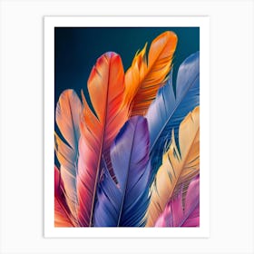 Colorful Feathers 3 Art Print