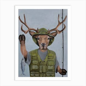 Fisherman Deer Art Print