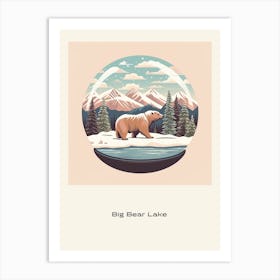 Big Bear Lake California Snowglobe Poster Art Print
