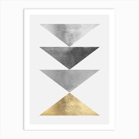 Metal and gold geometry 12 Art Print