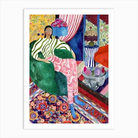 Woman In A Chair Art Print