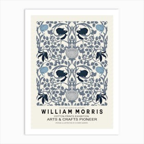 William Morris Blue Floral Poster Art Print