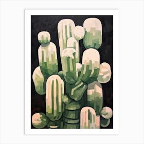 Modern Abstract Cactus Painting Mammillaria Cactus 2 Art Print