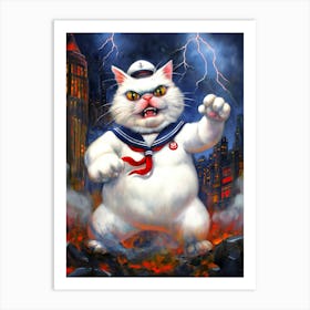 Ghostbuster Sailor Cat Art Print