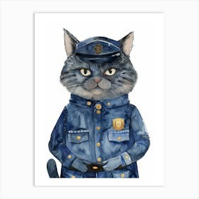 Police Officer Cat 1 Art Print