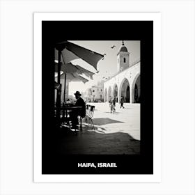 Poster Of Haifa, Israel, Mediterranean Black And White Photography Analogue 2 Art Print