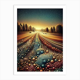 Bubbles In The Road Art Print