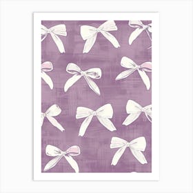 White And Lilac Bows 1 Pattern Art Print