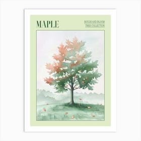 Maple Tree Atmospheric Watercolour Painting 3 Poster Art Print