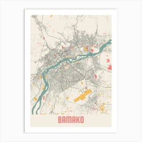 Bamako Map Poster Art Print