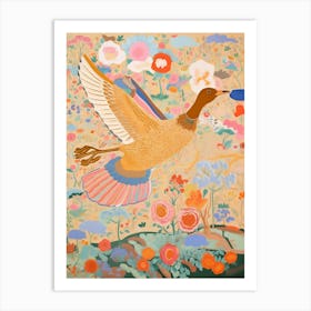 Maximalist Bird Painting Duck 1 Art Print