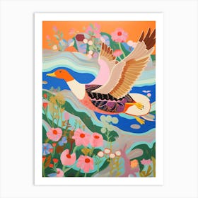 Maximalist Bird Painting Mallard Duck 1 Art Print