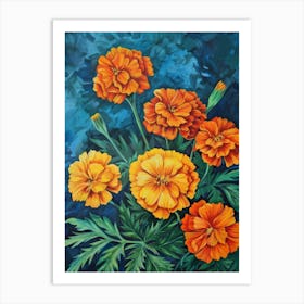 Orange Carnations 1 Art Print