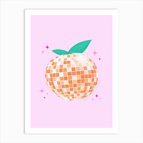 Pink Disco Peach Art Print