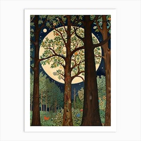 William Morris Moon In The Forest 20 Art Print