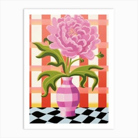 Peony Flower Vase 2 Art Print