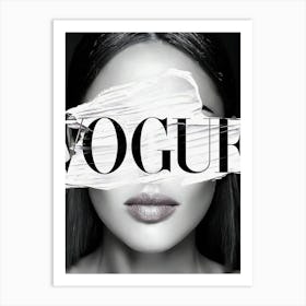 Luxury Fashion Woman Vogue Black And White Art Print