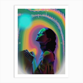 Colorful portrait of a woman, "Attraction" Art Print