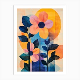 Flowers At Sunset 1 Art Print