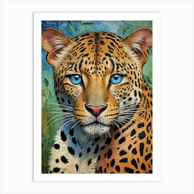 Leopard With Blue Eyes Art Print