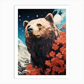 Bear In The Snow Art Print