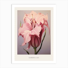 Floral Illustration Gloriosa Lily 2 Poster Art Print