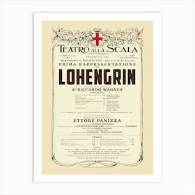 VintageTeatro Alla Scala - Lohengrin Opera Poster Art Print