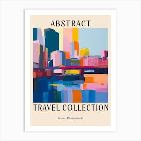 Abstract Travel Collection Poster Boston Massachusetts 1 Art Print