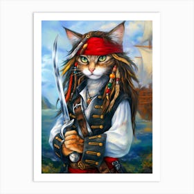 Pirate Cat 9 Art Print