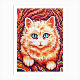 Louis Wain Kaleidoscope Psychedelic Cat 2 Art Print