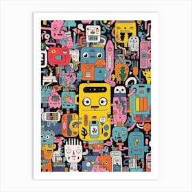 Robots in Tokyo Art Print