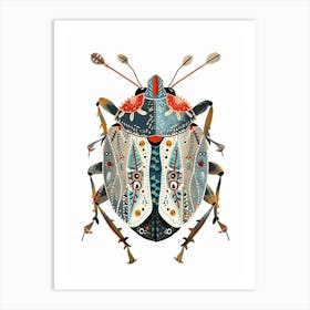 Colourful Insect Illustration Pill Bug 10 Art Print