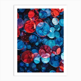 Red, Blue, And White Circles Art Print