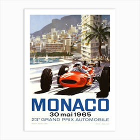 1965 Monaco Grand Prix Racing Poster Art Print