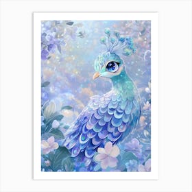 Blue Peacock 1 Art Print