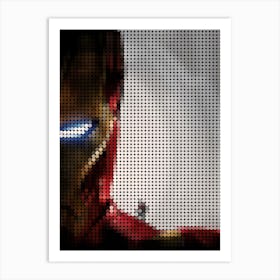 Ant Man & Iron Man In A Pixel Dots Art Style Art Print