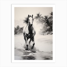 A Horse Oil Painting In Diani Beach, Kenya, Portrait 2 Art Print