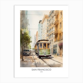 San Francisco Usa Watercolour Travel Poster 1 Art Print