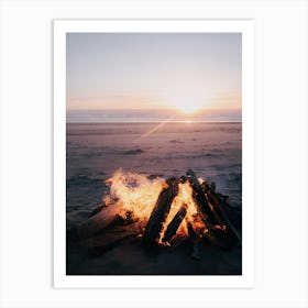 Beach Bonfire Art Print