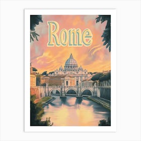 Aihrgdesign A Classic 1960s Travel Poster For Rome 2 Art Print