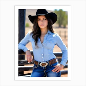 Beautiful Cowgirl 6 Art Print